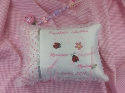 Coussin de de Baptême personnalisée 