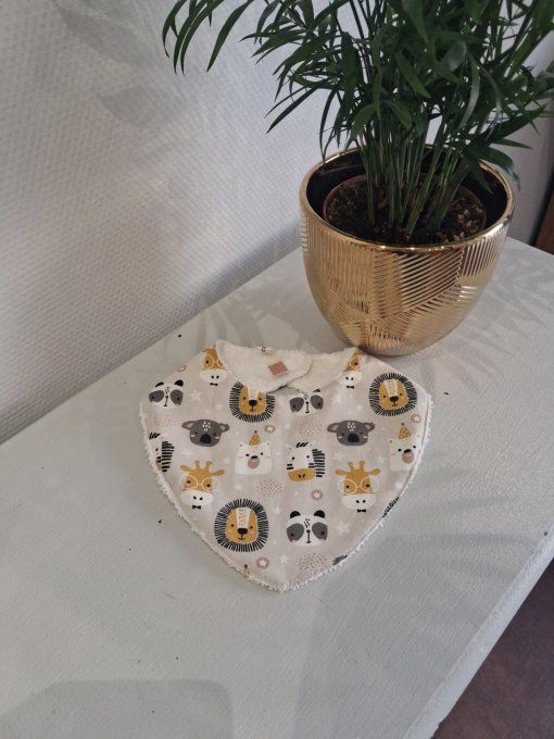 Bandana/Bavoir lion girafe