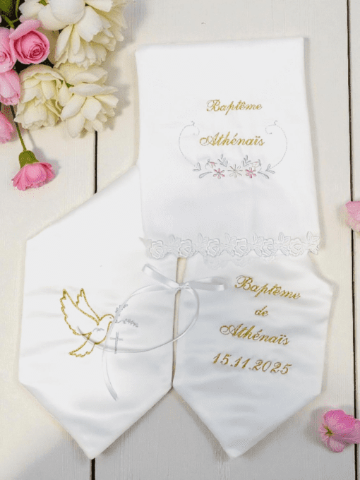 serviette de baptême
