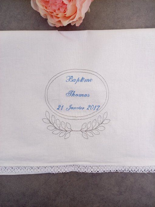 Serviette de baptême rameau