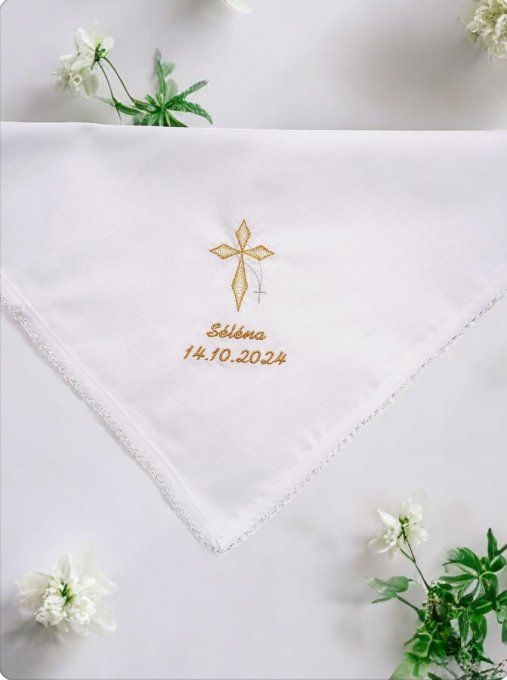 Serviette broder de baptême